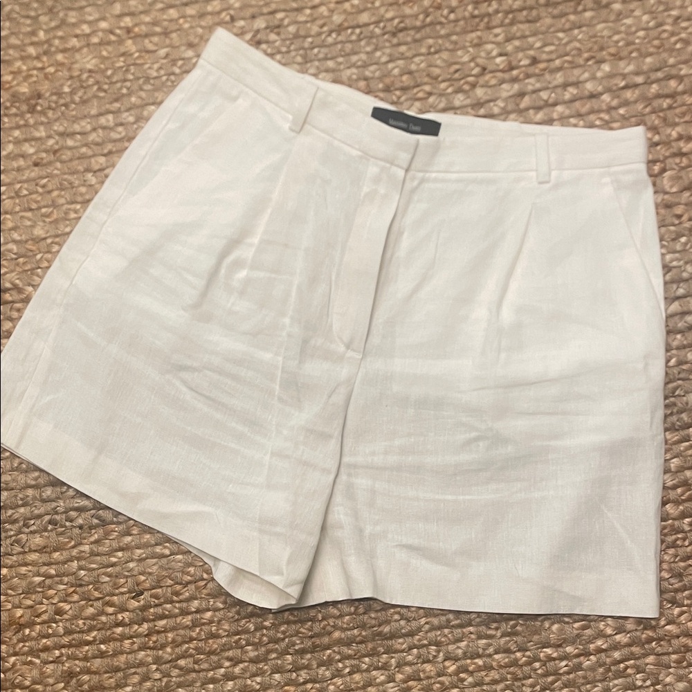 Massimo Dutti White Linen Women’s Shorts